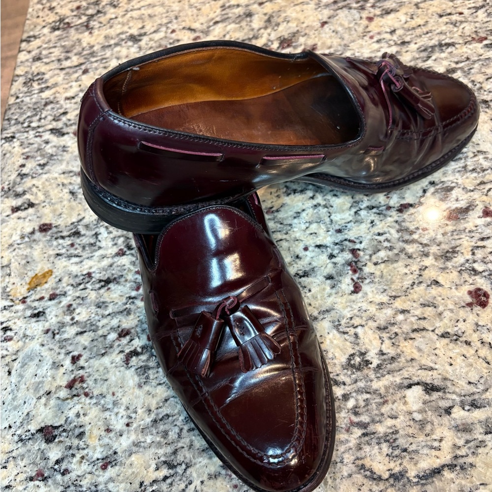 Allen Edmonds Grayson Burgundy Tassel Loafers Vintage (2008) Slip-Ons 10D